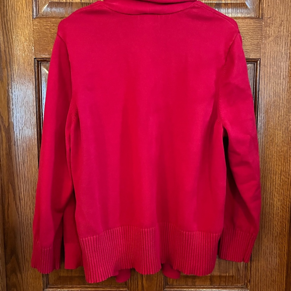 Land’s End 3X (24W-26W) Open Red Cardigan - Picture 3 of 5